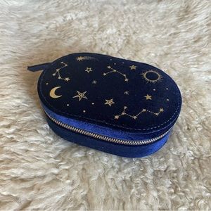 Navy velvet constellation jewelry box